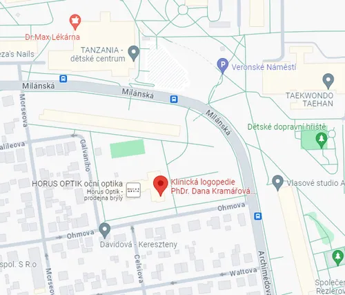 Poloha ordinace doktorky PhDr. Dany Kramářové v google mapách